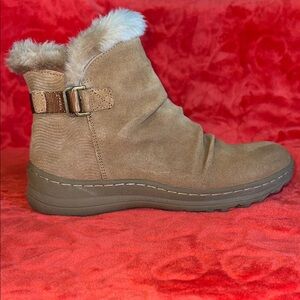BareTraps Chestnut Faux-Fur Suede Ankle Boot